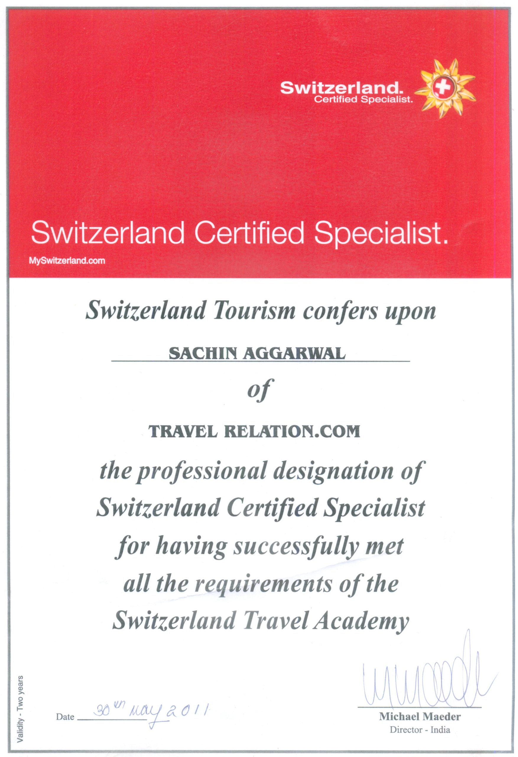 Switzerland Certified Specialist